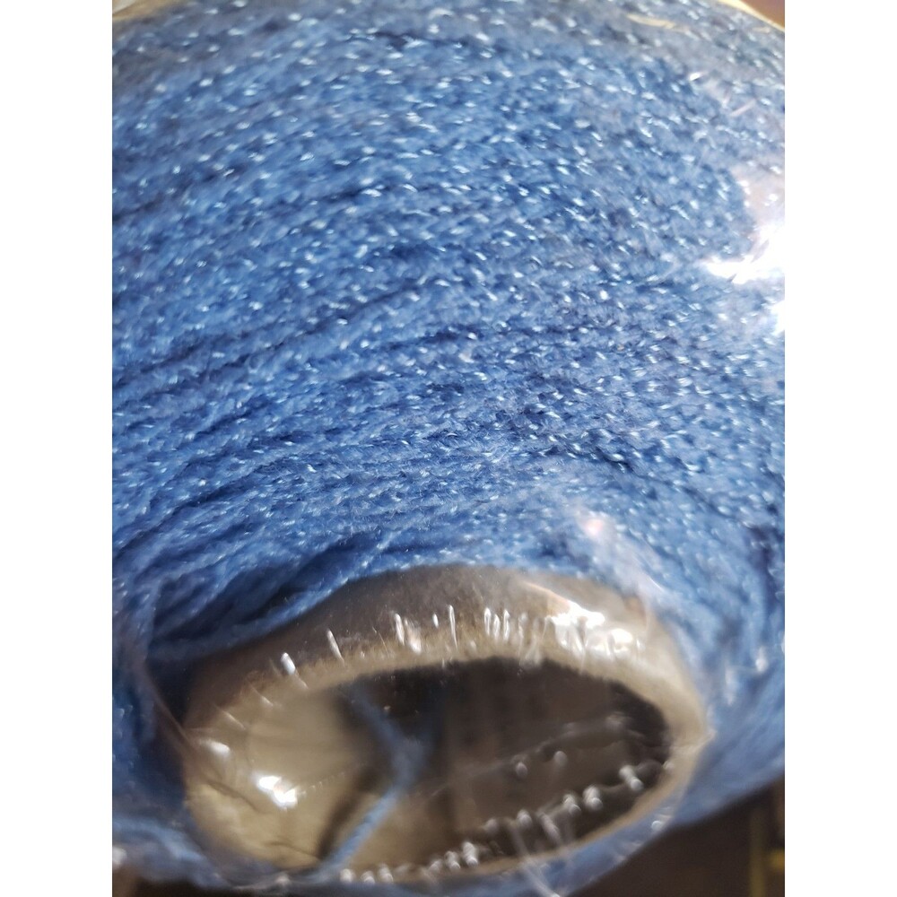 ~15 ounces Cone Yarn Blue Ocean B Serenaide Machine Hand Knitting Metallic? - Picture 2 of 7
